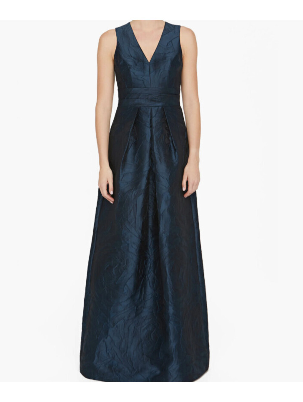 New, Kay Unger Mariah Crinkle Pleated Gown in Navy Sz 18 #LD420 - Picture 2 of 9